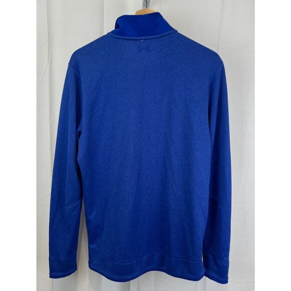 UNDER ARMOUR Mens Storm Sweater Fleece Snap Mock Pullover Golf Top Blue Size M - Picture 2 of 9